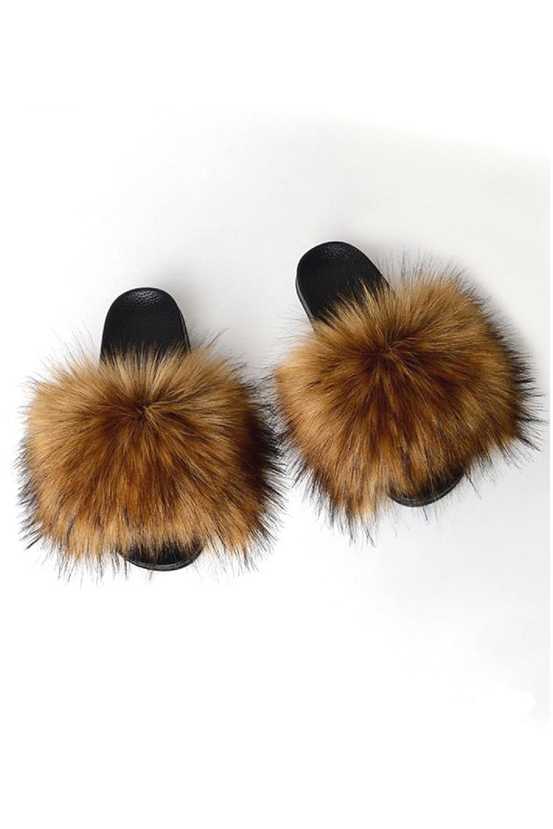 Single Band Furry Slippers - Women's