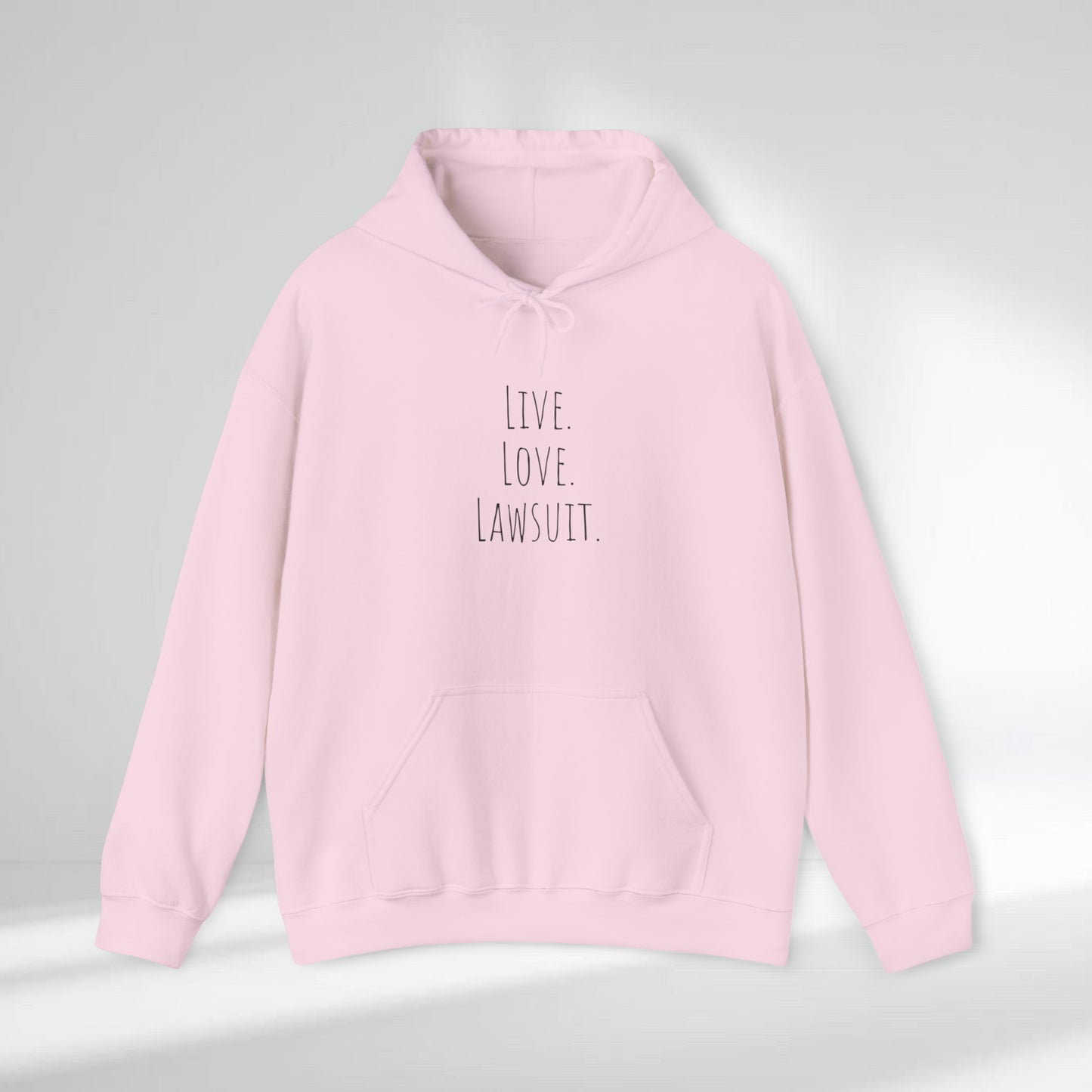 "Live. Laugh. Lawsuit." Statement Unisex Heavy Blend™ Hooded Sweatshirt - Hoodie