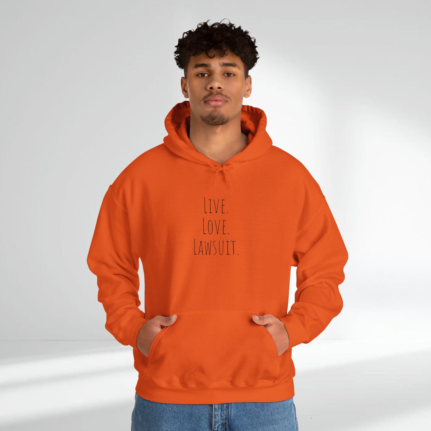 "Live. Laugh. Lawsuit." Statement Unisex Heavy Blend™ Hooded Sweatshirt - Hoodie