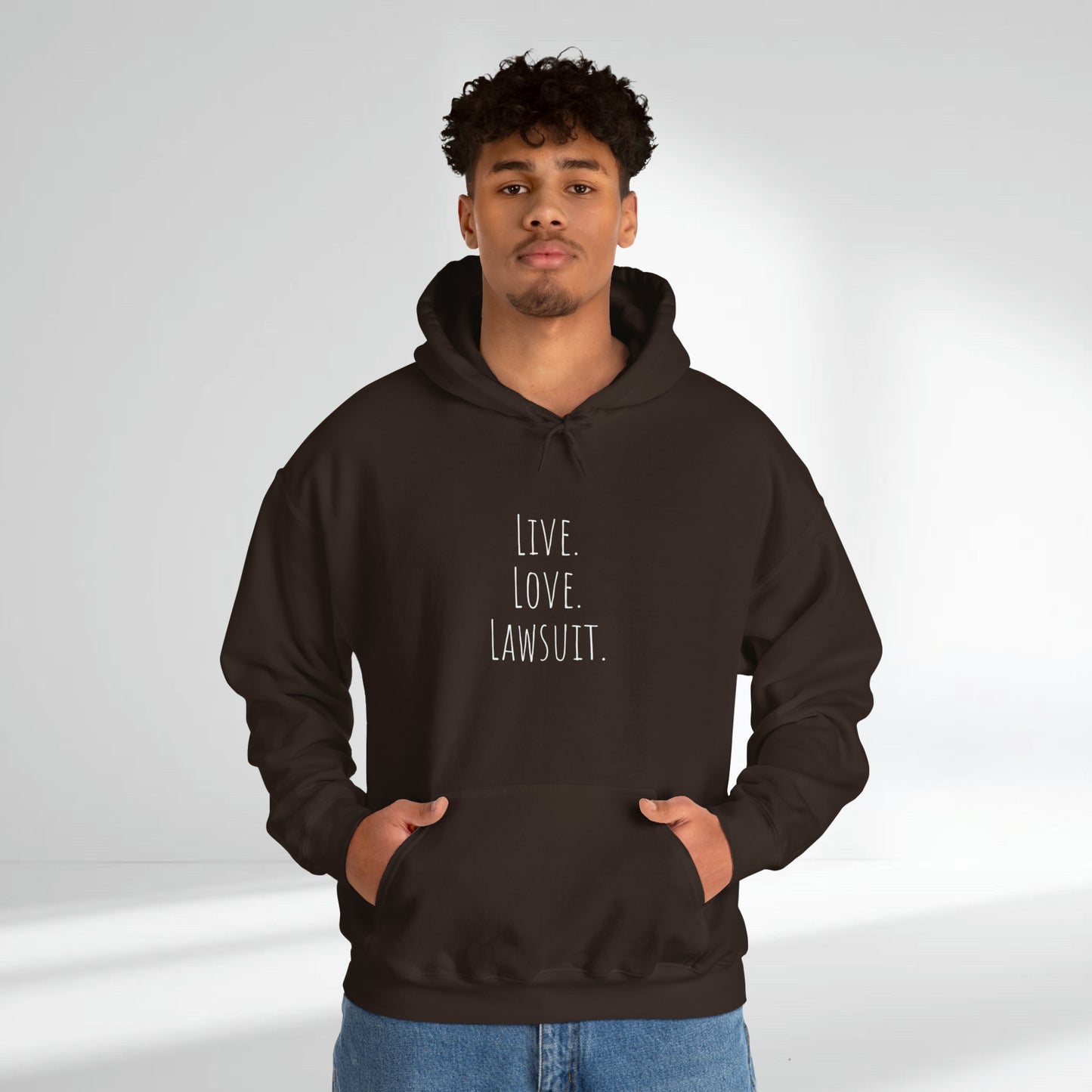 "Live. Love. Lawsuit." Statement Unisex Heavy Blend™ Hooded Sweatshirt - Hoodie