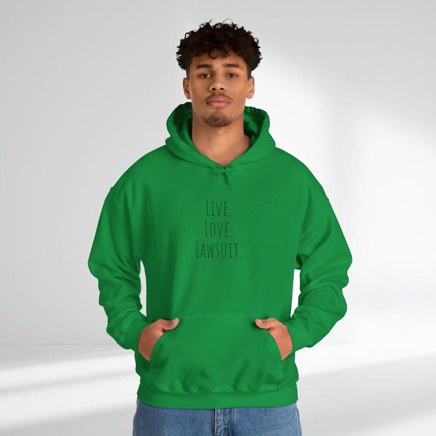 "Live. Laugh. Lawsuit." Statement Unisex Heavy Blend™ Hooded Sweatshirt - Hoodie