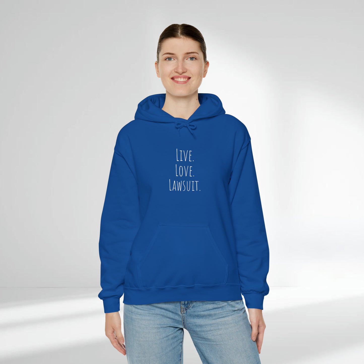 "Live. Love. Lawsuit." Statement Unisex Heavy Blend™ Hooded Sweatshirt - Hoodie