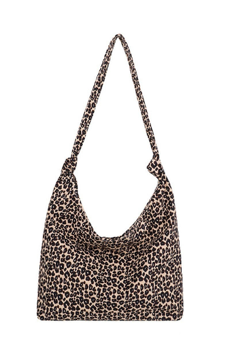 Leopard Print Canvas Tote Bag