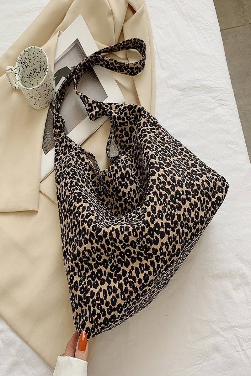 Leopard Print Canvas Tote Bag