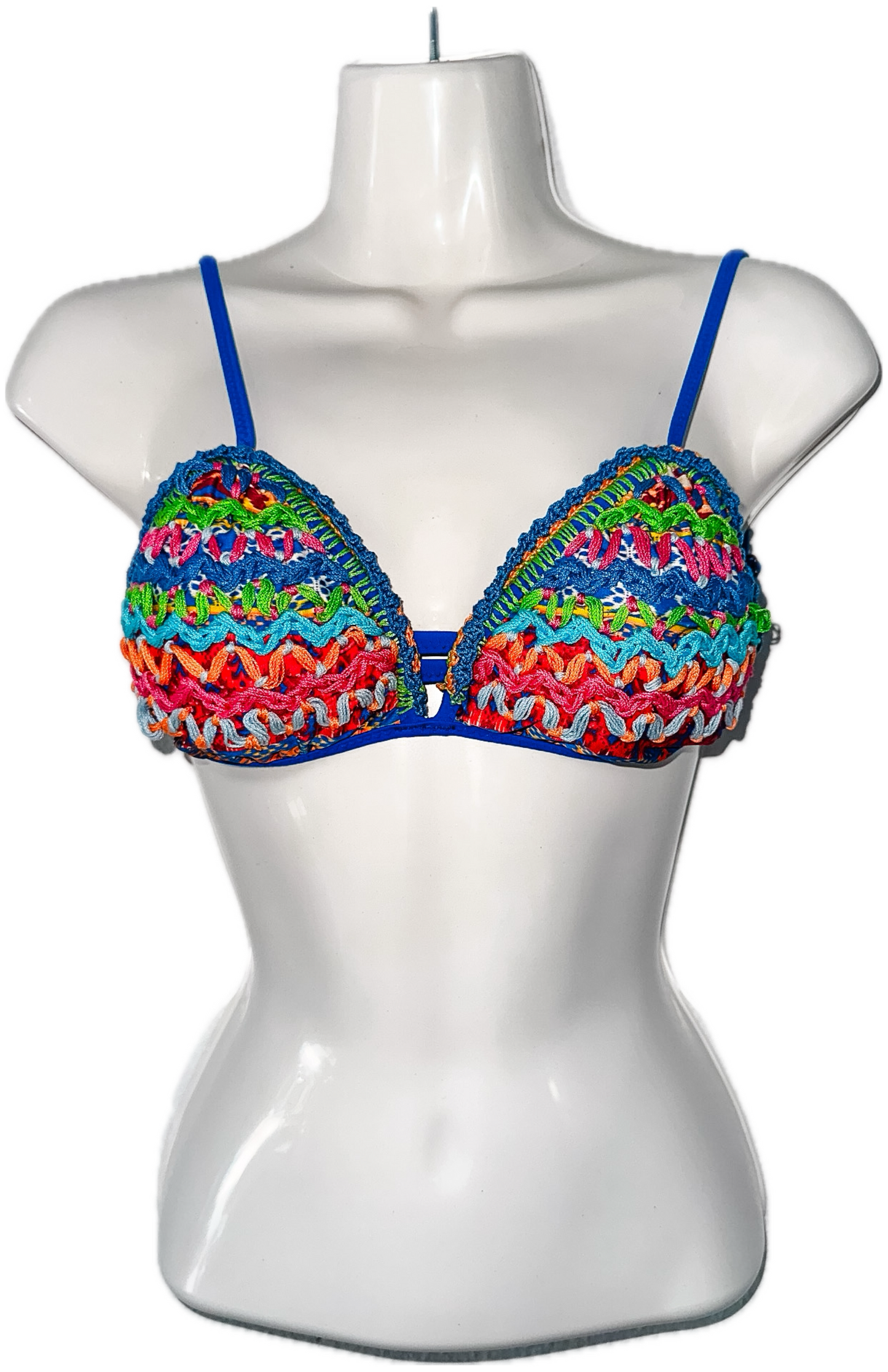 Swim Days Beachwear - Multi-Color Boho Embroidered Bikini Top