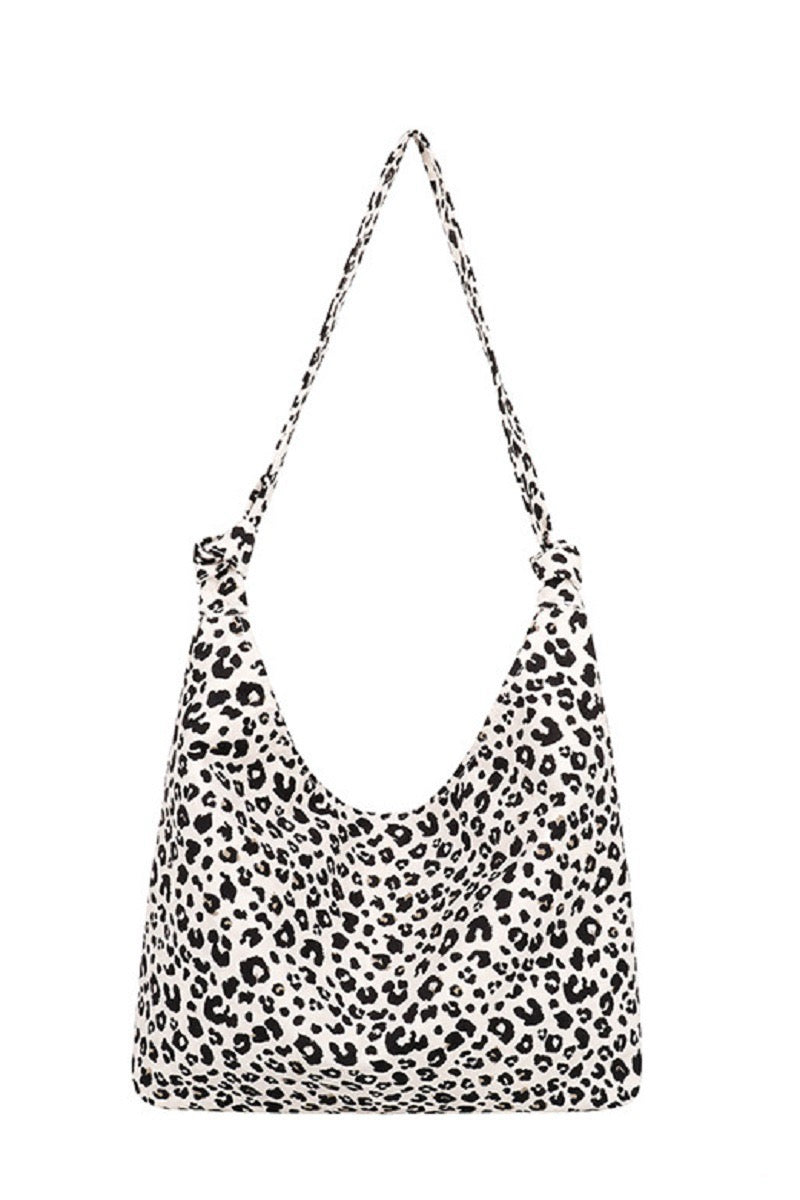 Leopard Print Canvas Tote Bag