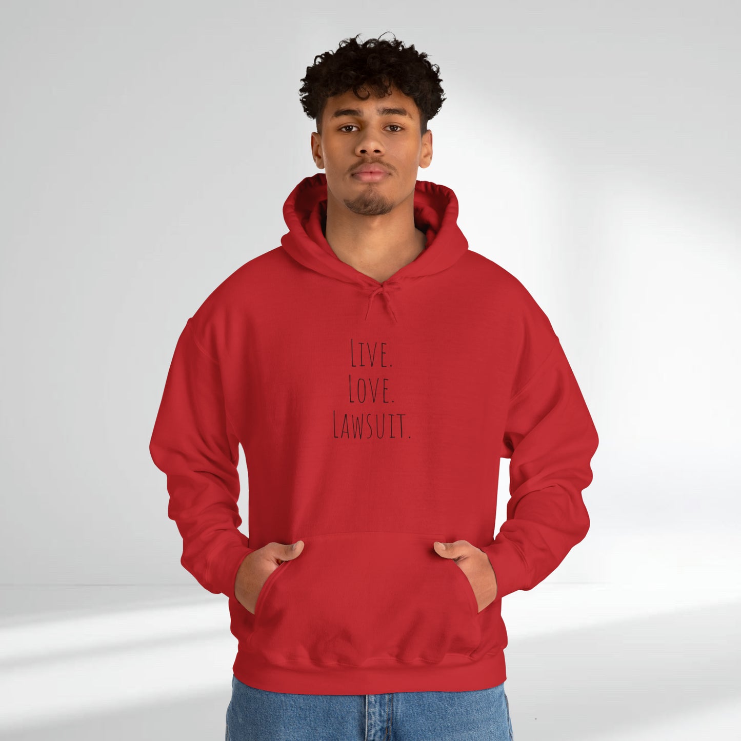 "Live. Laugh. Lawsuit." Statement Unisex Heavy Blend™ Hooded Sweatshirt - Hoodie