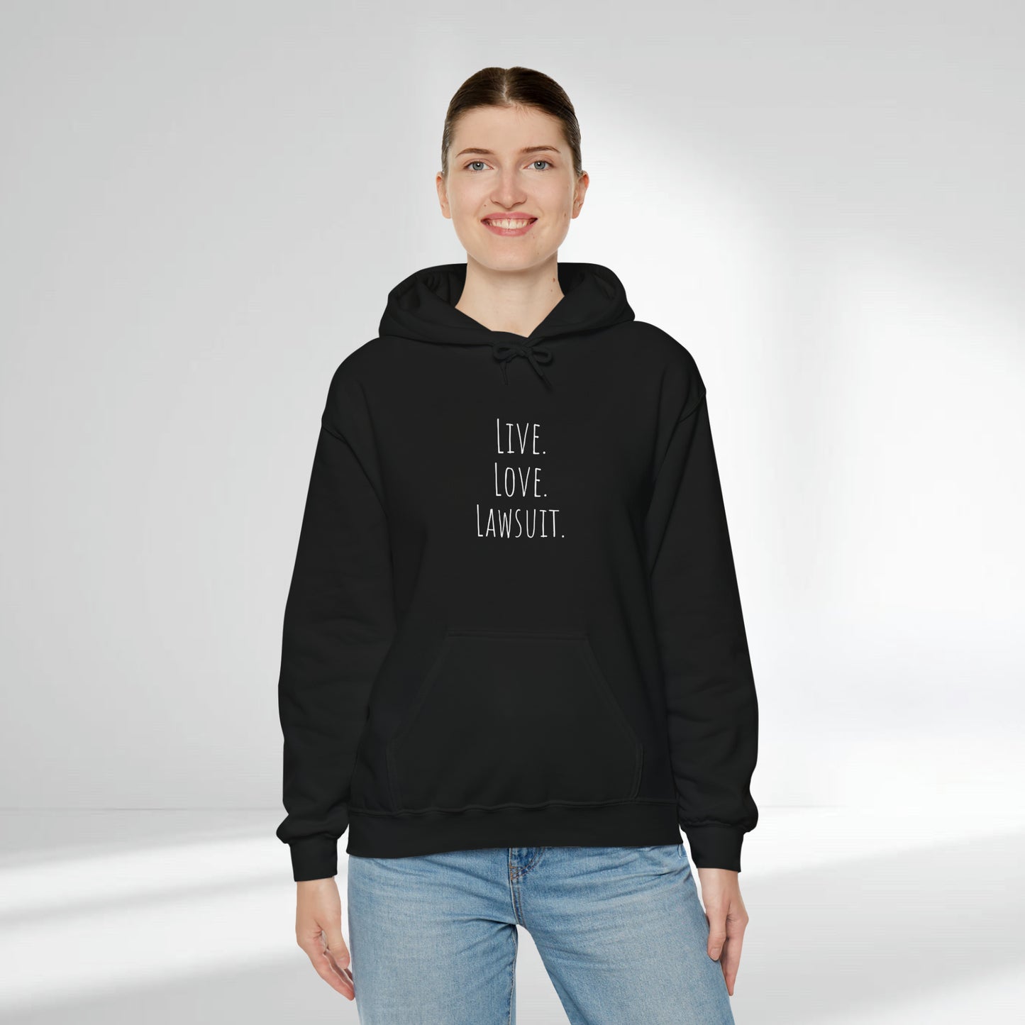 "Live. Love. Lawsuit." Statement Unisex Heavy Blend™ Hooded Sweatshirt - Hoodie