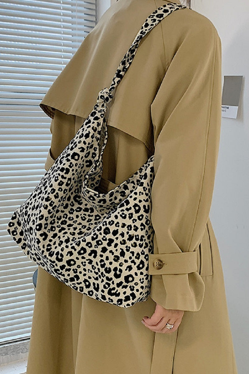 Leopard Print Canvas Tote Bag