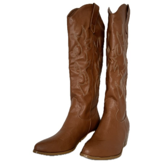 Urson by Billini Women’s Cowboy Boots - Tan Faux Leather