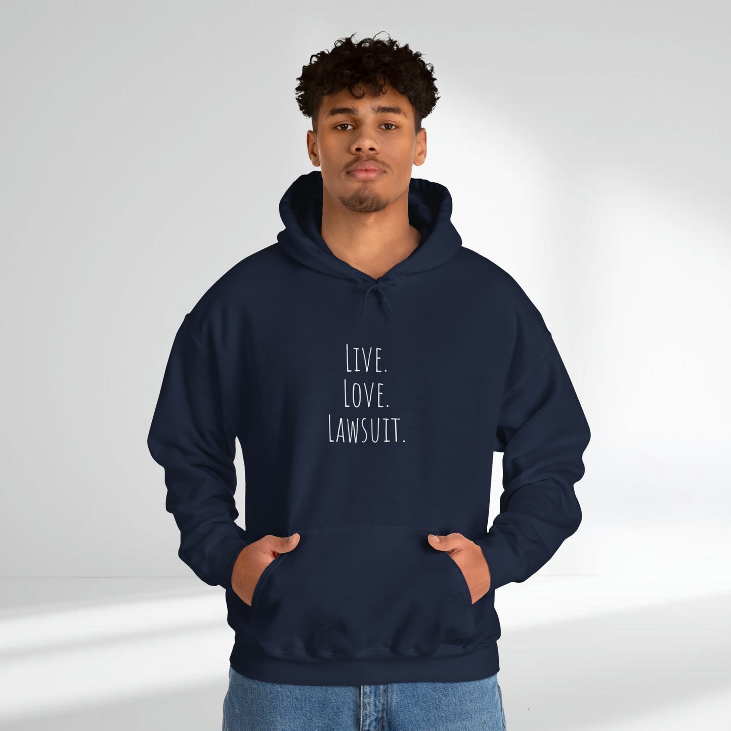 "Live. Love. Lawsuit." Statement Unisex Heavy Blend™ Hooded Sweatshirt - Hoodie