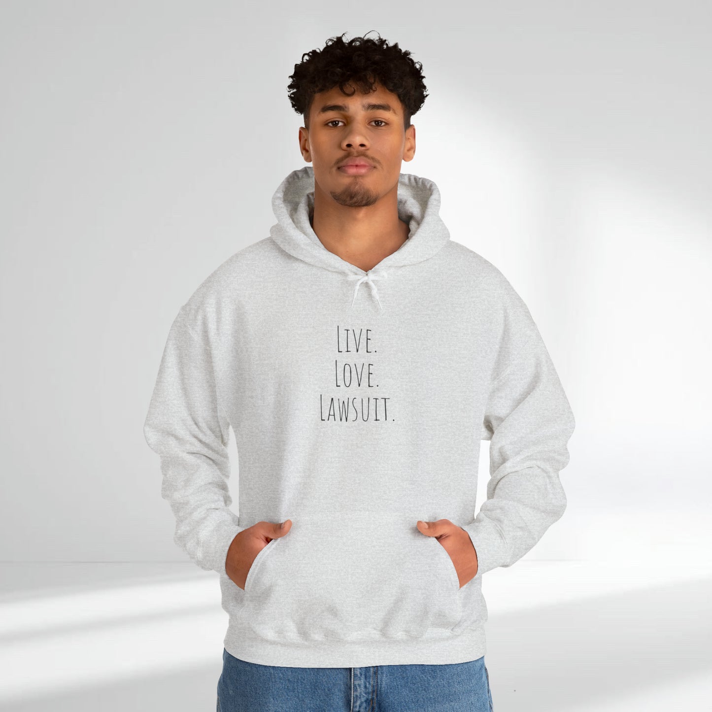 "Live. Laugh. Lawsuit." Statement Unisex Heavy Blend™ Hooded Sweatshirt - Hoodie