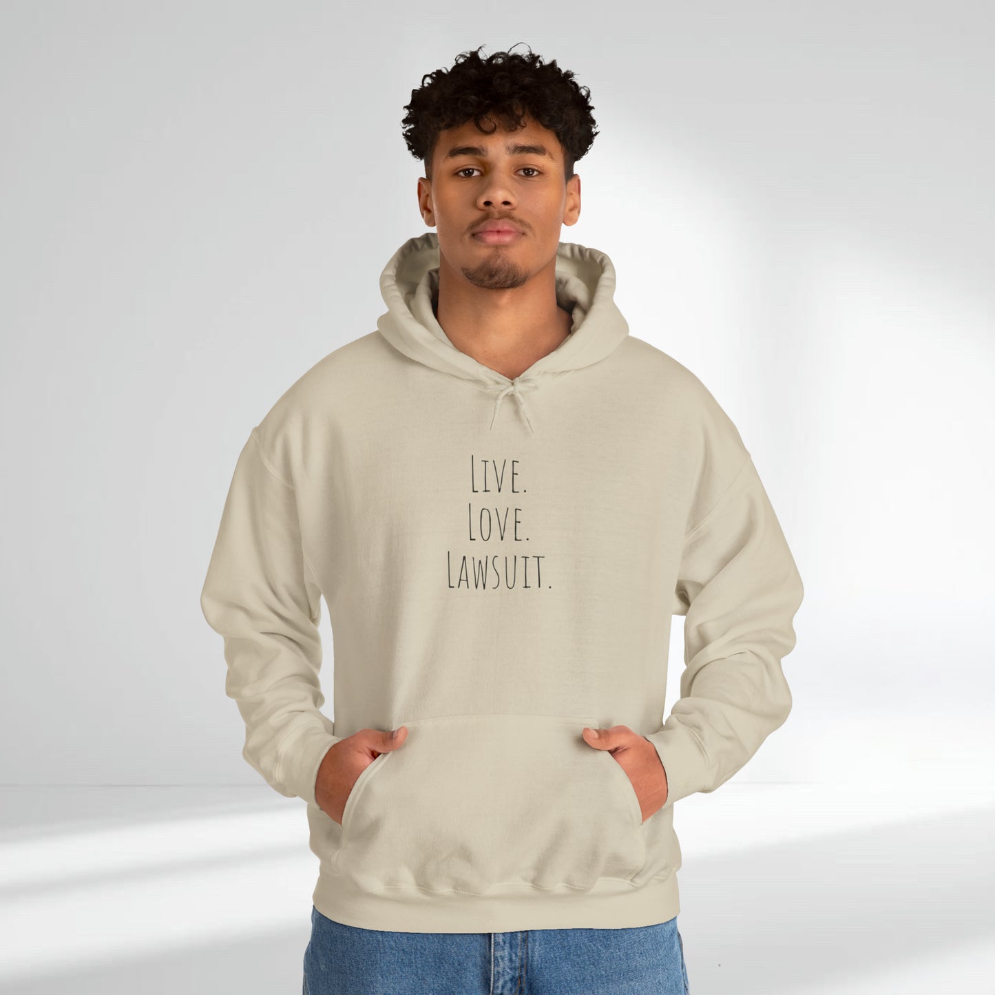 "Live. Laugh. Lawsuit." Statement Unisex Heavy Blend™ Hooded Sweatshirt - Hoodie