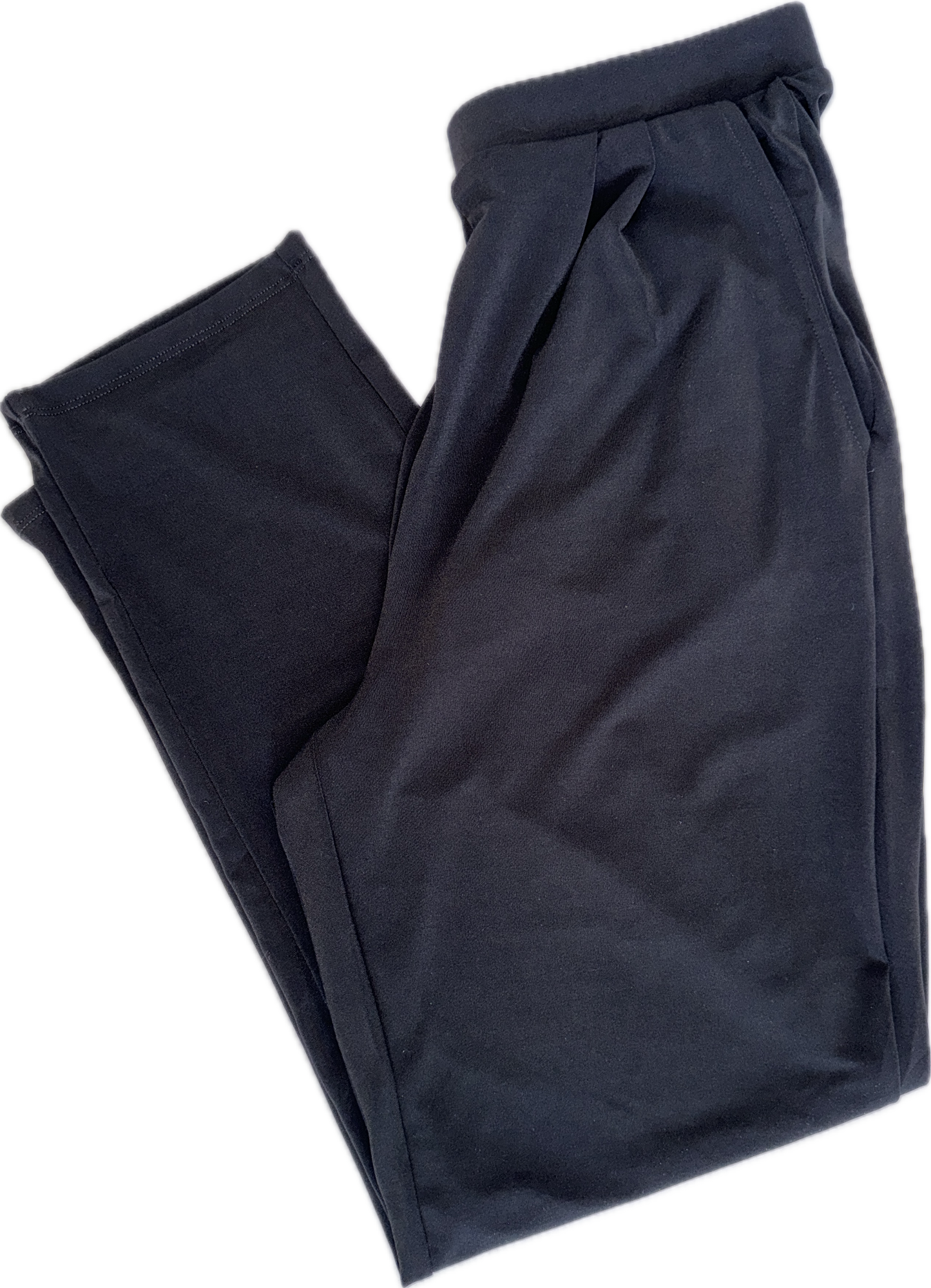 7/8 Length ITY Fabric Pants with a Pleated Waist and Side Pockets