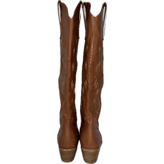 Urson by Billini Women’s Cowboy Boots - Tan Faux Leather