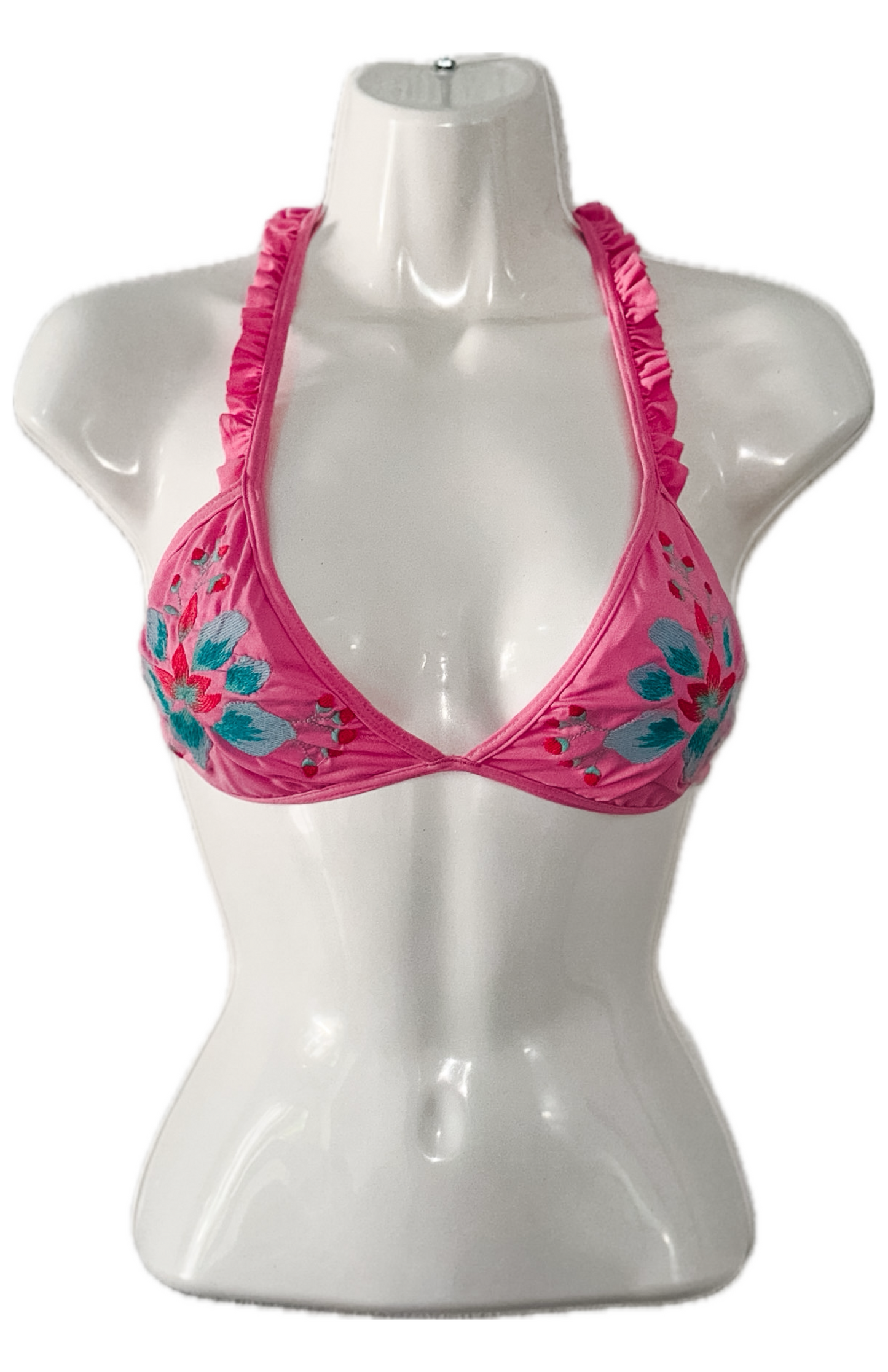 Swim Days Beachwear - Pink Embroidered Bikini Top