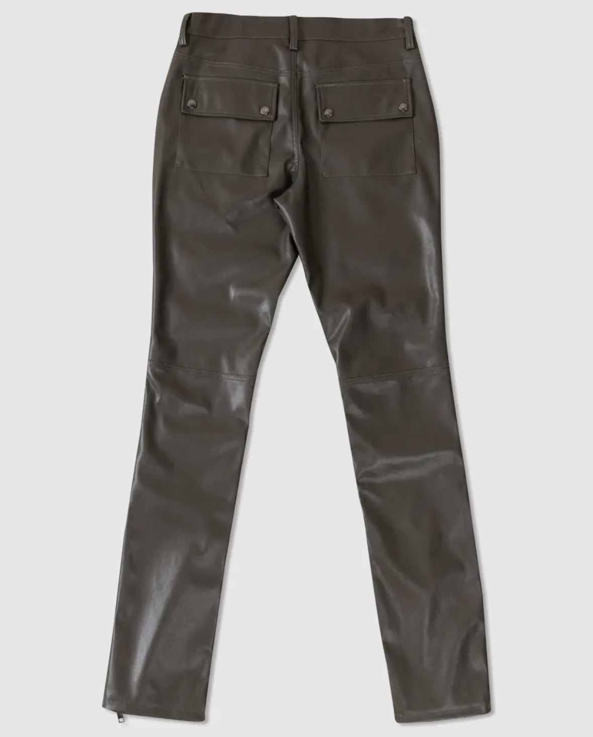 Premium Leather Multi Cargo Stacked Pants