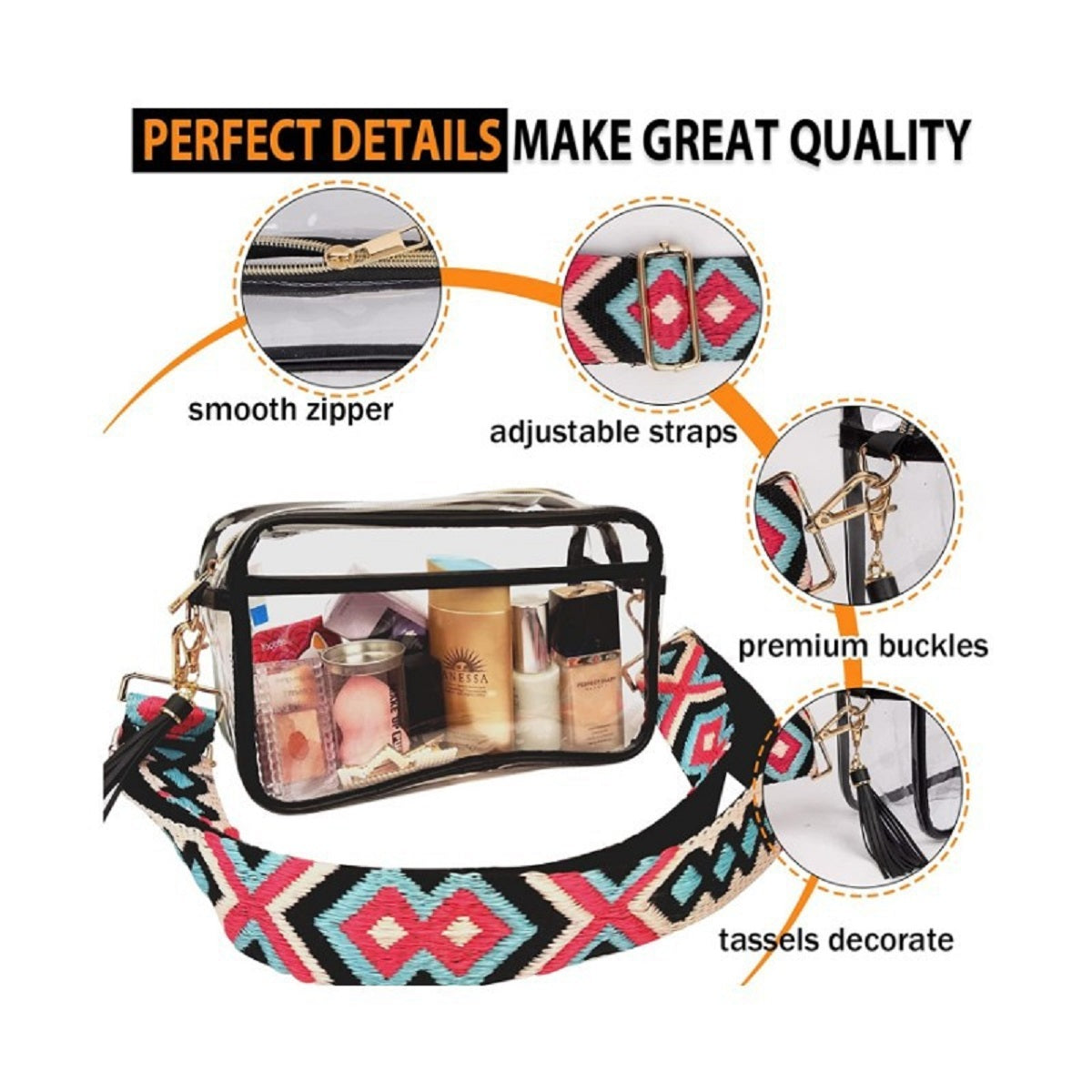 Clear Courtney Stadium Approved Crossbody Bag