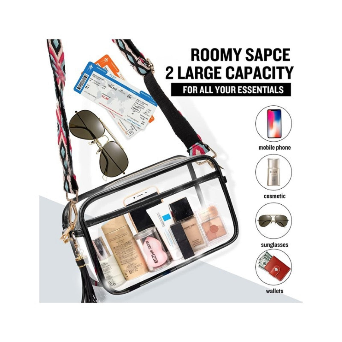 Clear Courtney Stadium Approved Crossbody Bag