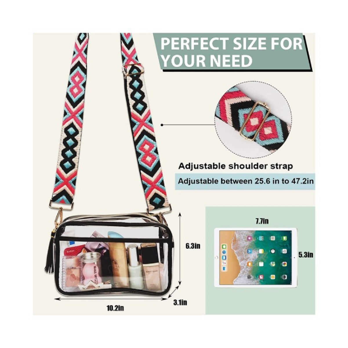 Clear Courtney Stadium Approved Crossbody Bag