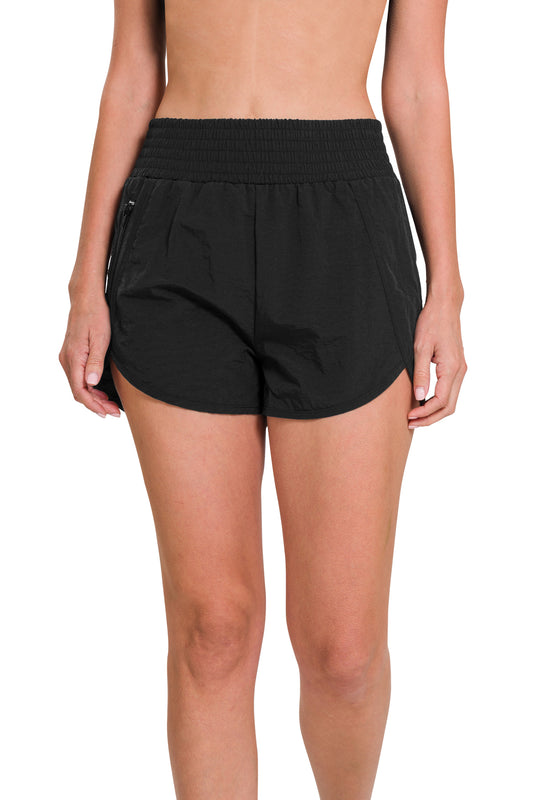 Windbreaker Smocked Waistband Running Shorts - many colors available!