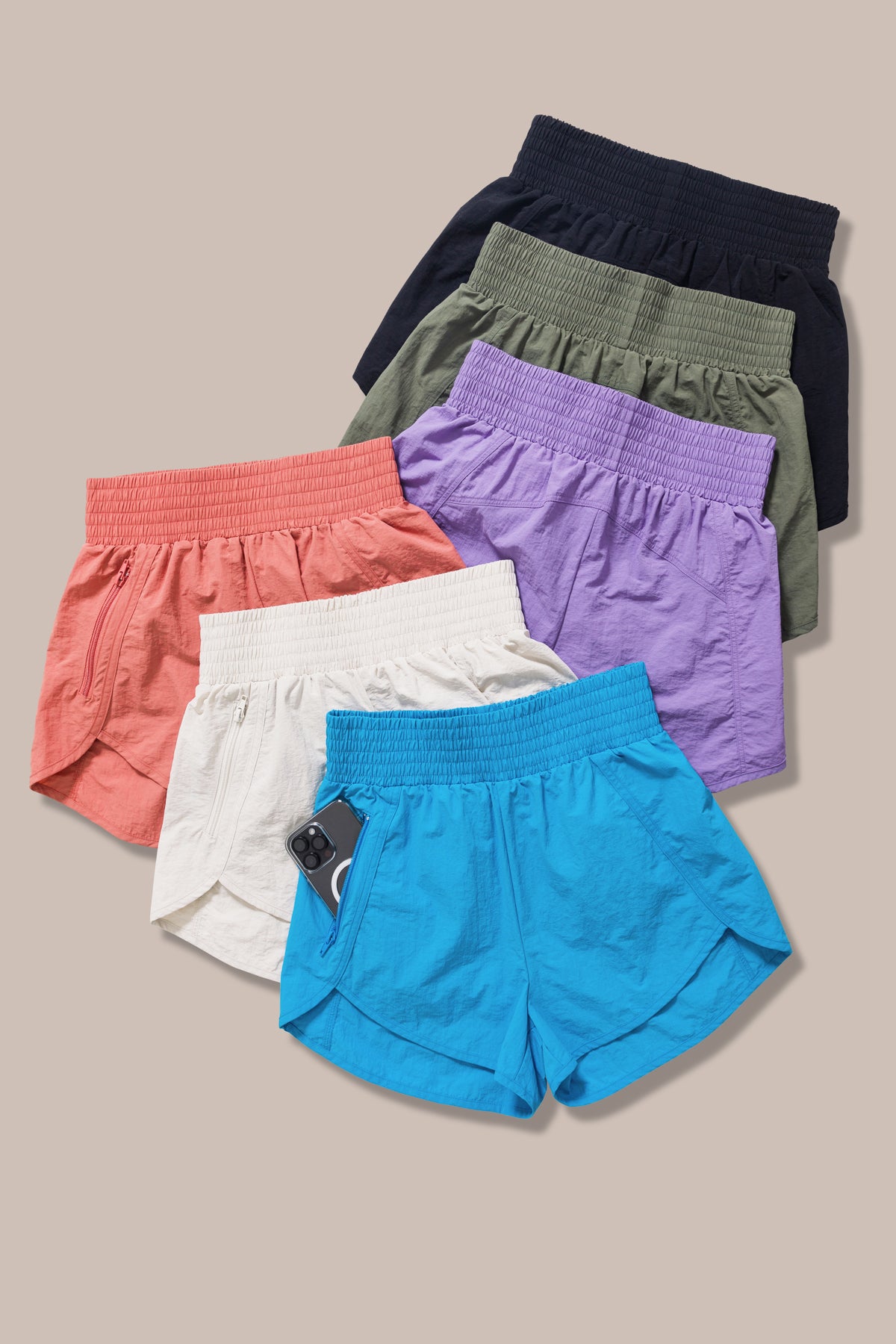 Windbreaker Smocked Waistband Running Shorts - many colors available!