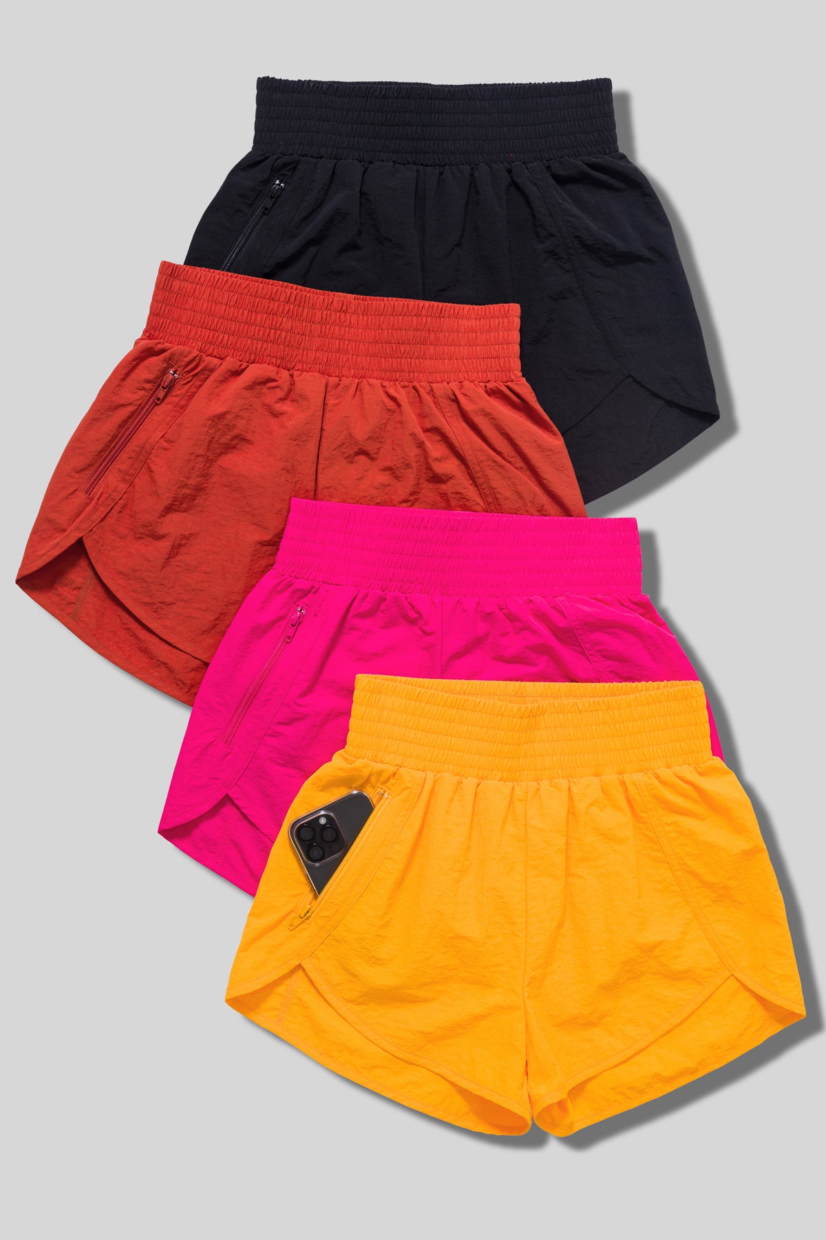 Windbreaker Smocked Waistband Running Shorts - many colors available!