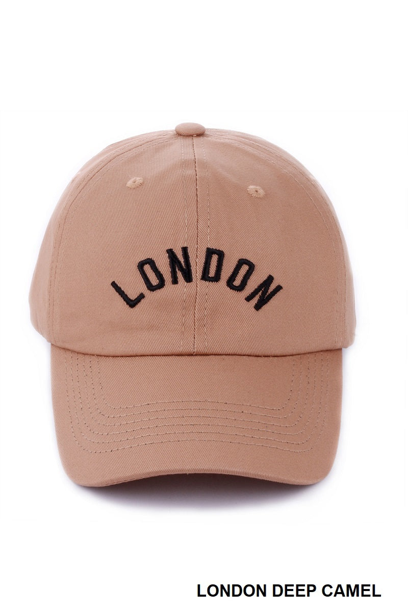 Ladies Embroidered City Name Baseball Cap - 100% Cotton