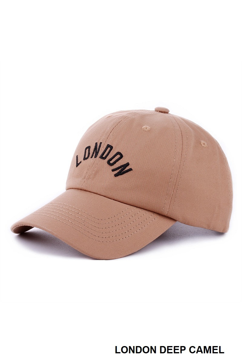 Ladies Embroidered City Name Baseball Cap - 100% Cotton