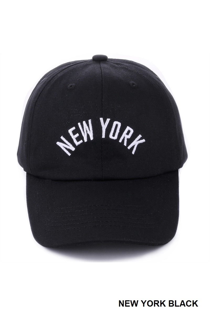 Ladies Embroidered City Name Baseball Cap - 100% Cotton