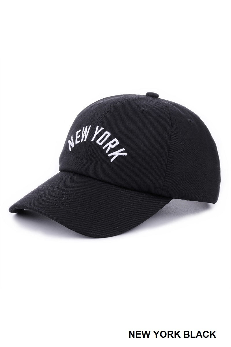 Ladies Embroidered City Name Baseball Cap - 100% Cotton