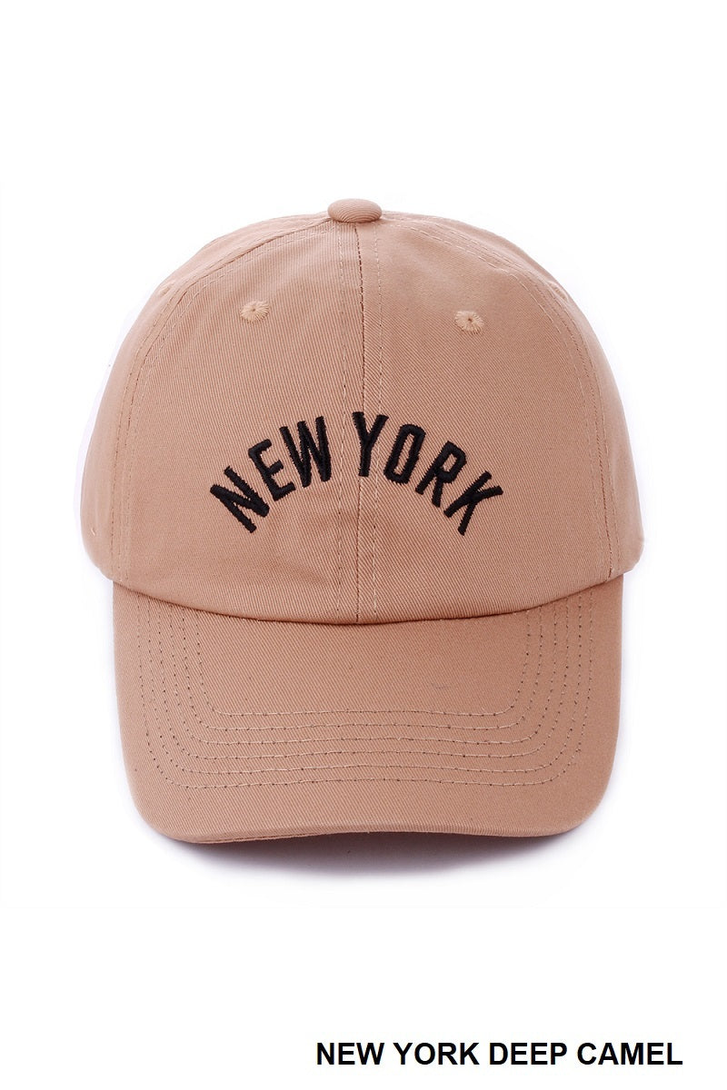 Ladies Embroidered City Name Baseball Cap - 100% Cotton