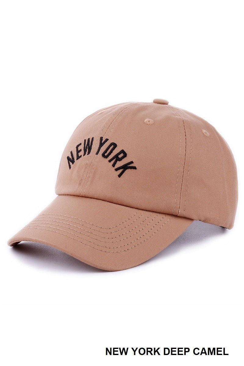 Ladies Embroidered City Name Baseball Cap - 100% Cotton