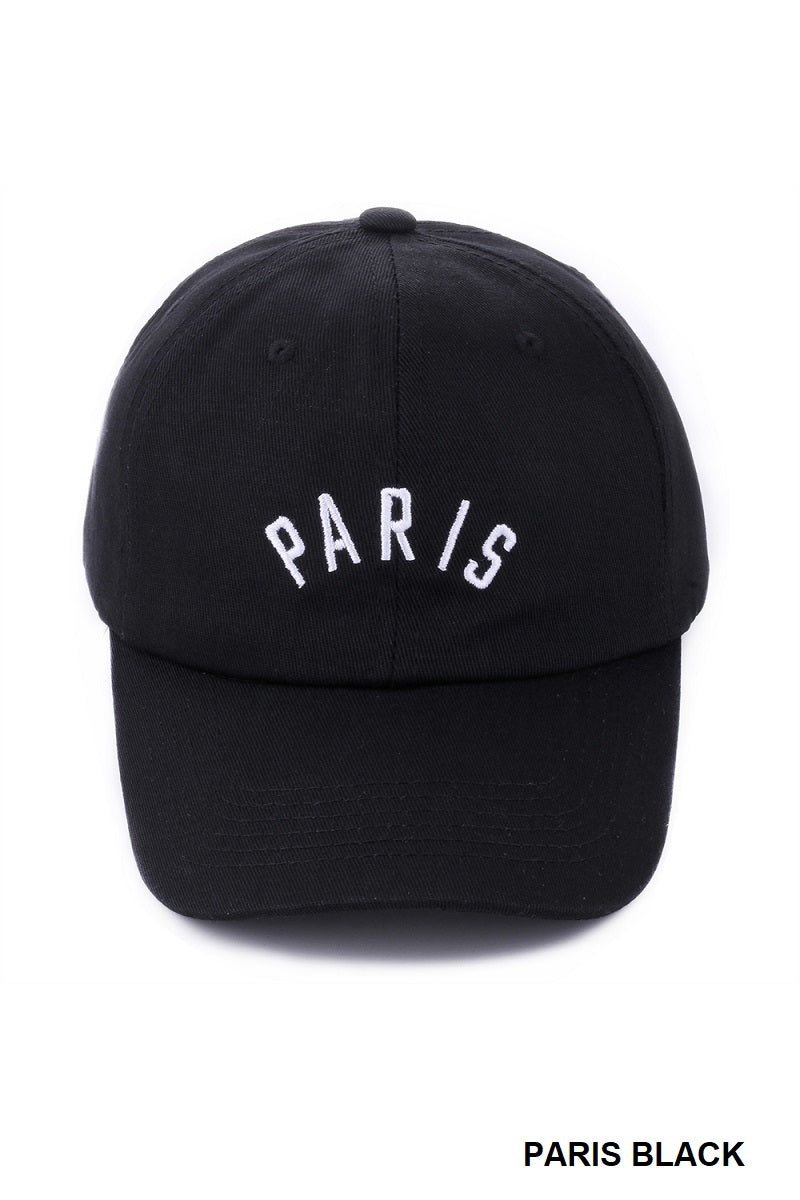 Ladies Embroidered City Name Baseball Cap - 100% Cotton