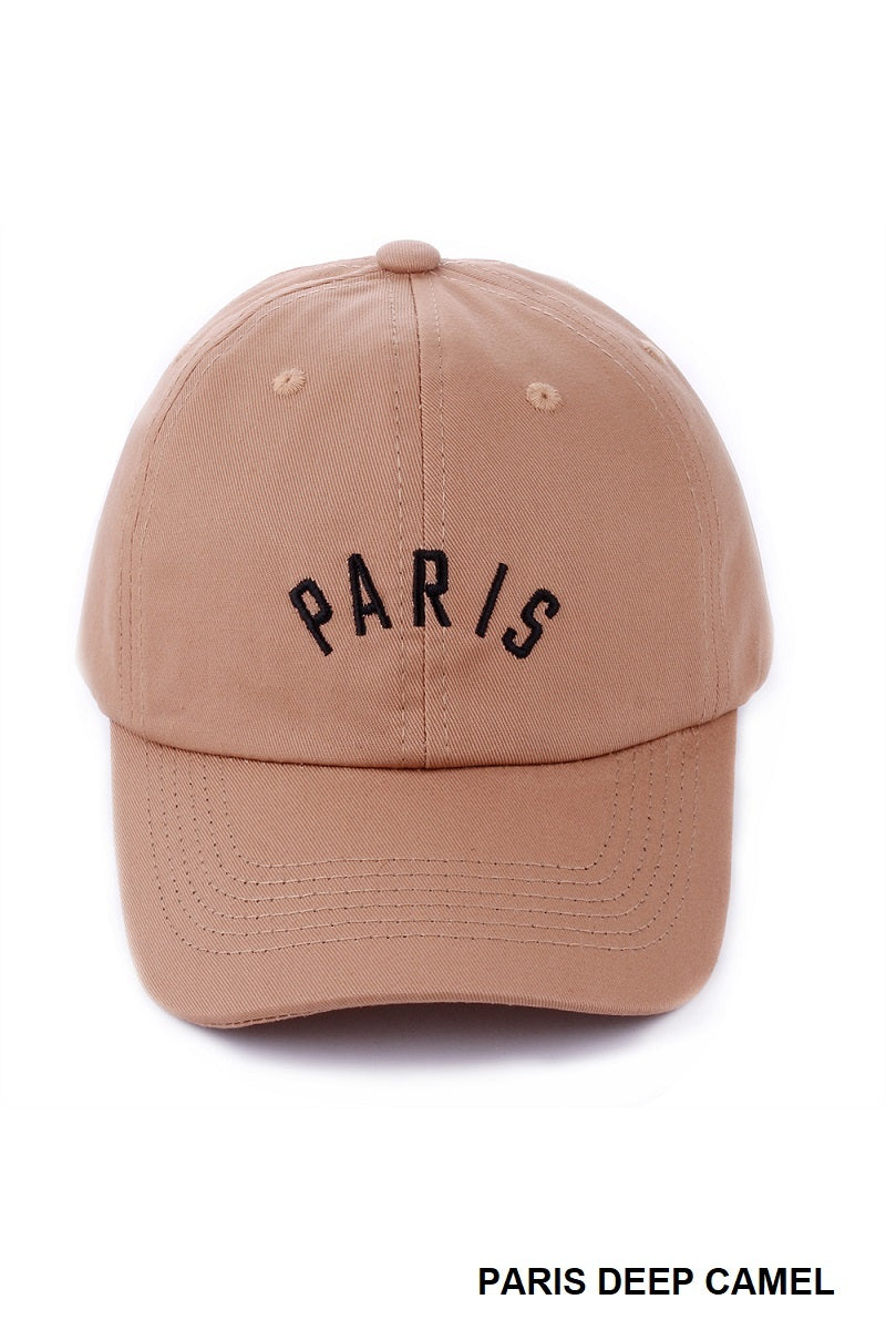 Ladies Embroidered City Name Baseball Cap - 100% Cotton