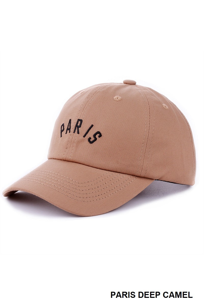 Ladies Embroidered City Name Baseball Cap - 100% Cotton