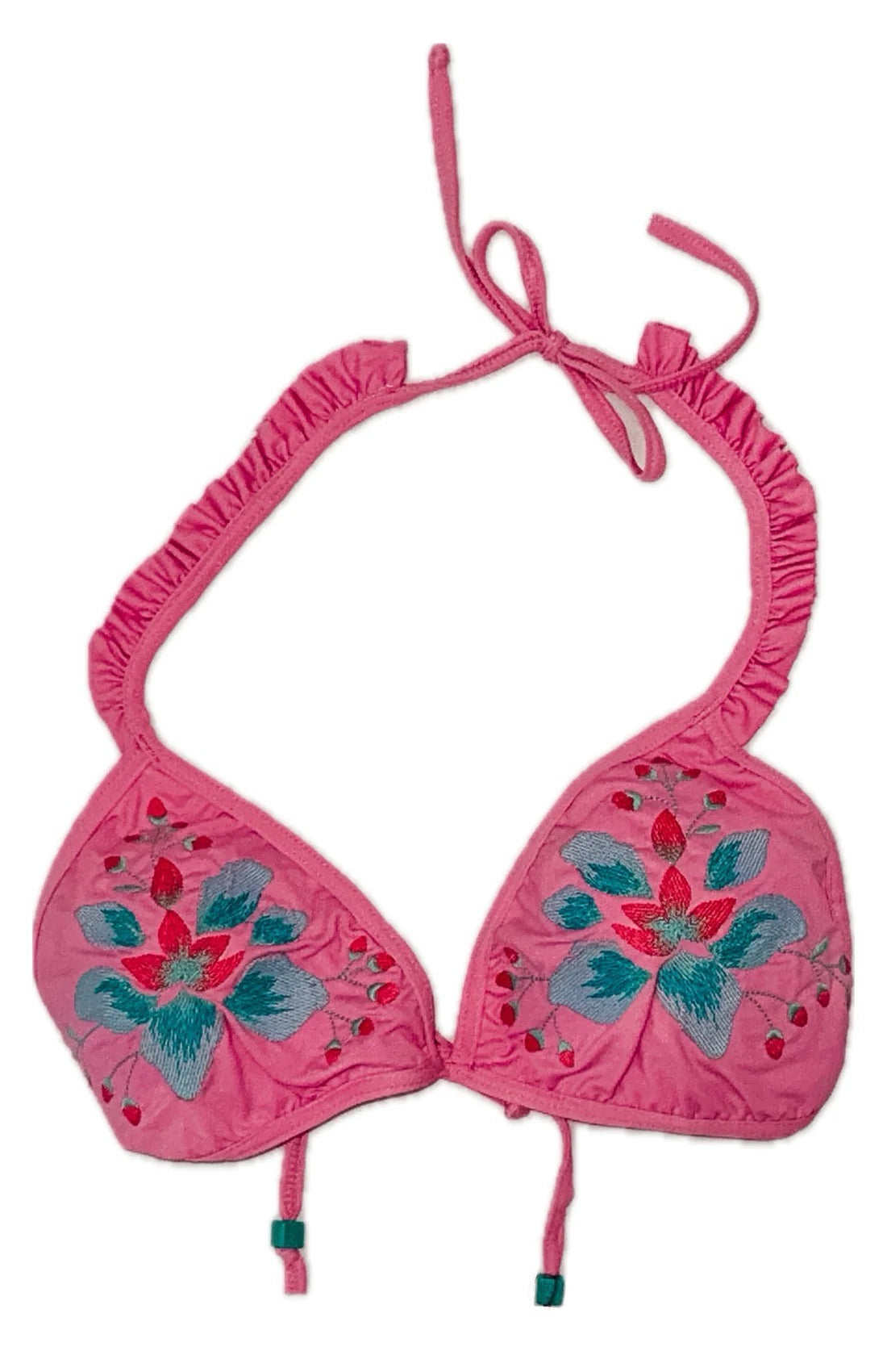 Swim Days Beachwear - Pink Embroidered Bikini Top