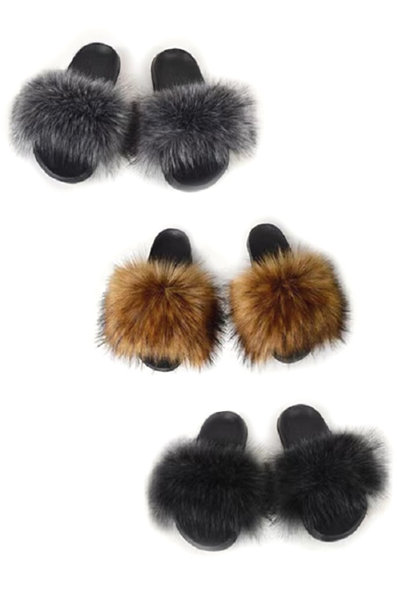 Single Band Furry Slippers - Women's