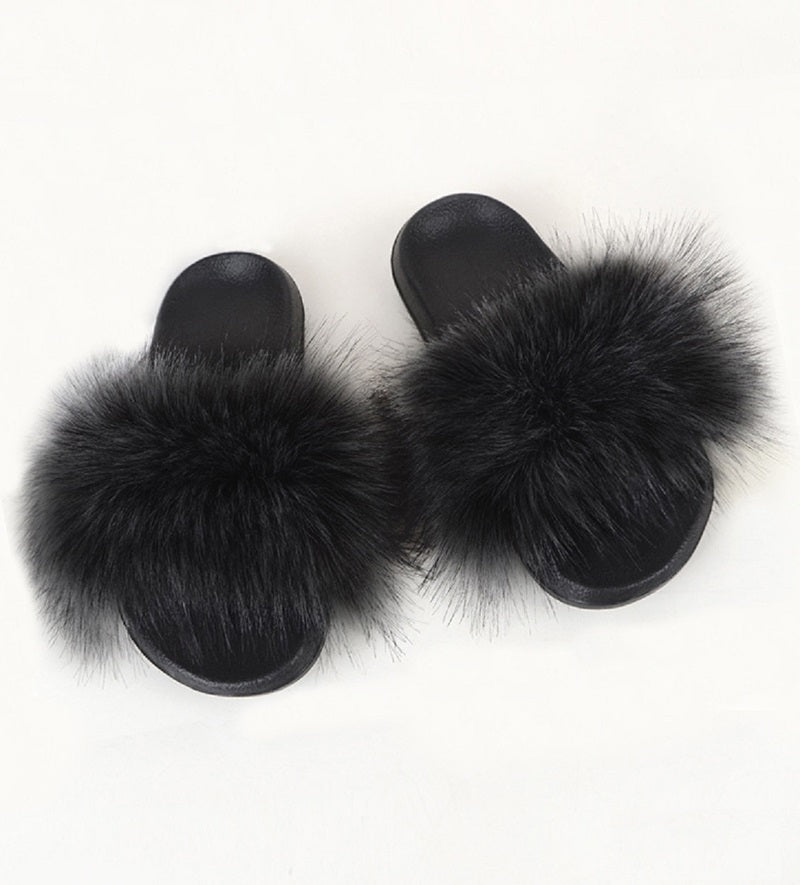 Single Band Furry Slippers - Women's